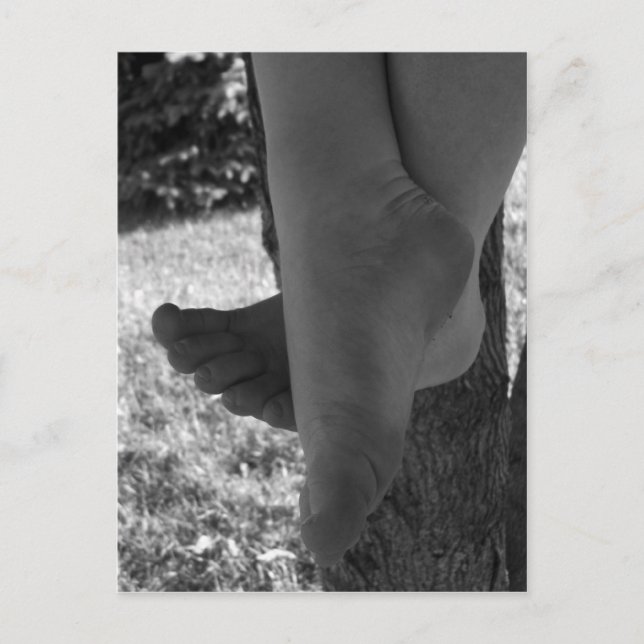 Postal Pies jóvenes negros y blancos (Anverso)