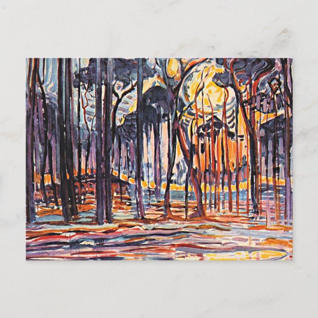 Postal Piet Mondrian, Bosque cerca de Oele, (Anverso)