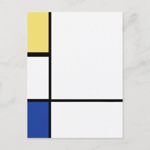 Postal Piet Mondrian - Resumen geométrico de la composici