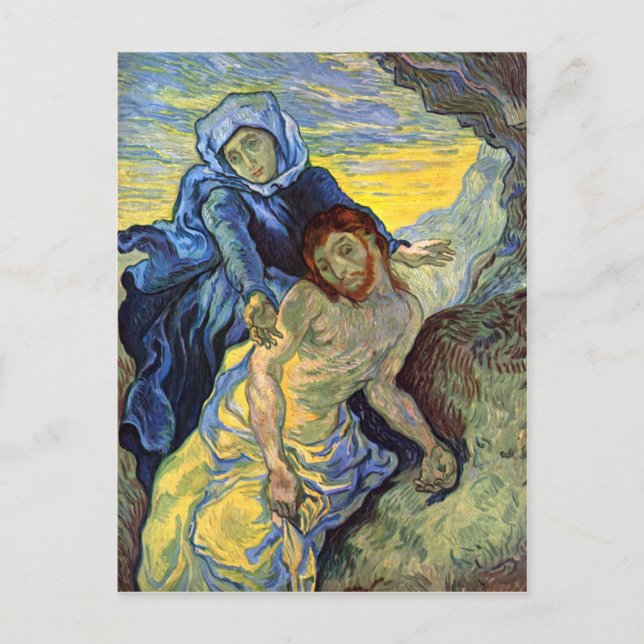 Postal Pietà (después de Delacroix) 1889, Vincent Van Gog (Anverso)