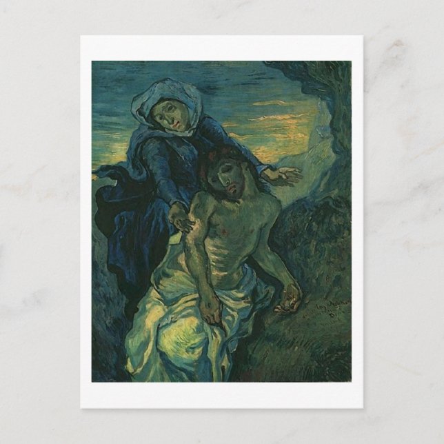 Postal Pietà (después de Delacroix), Bella Artes Van Gogh (Anverso)