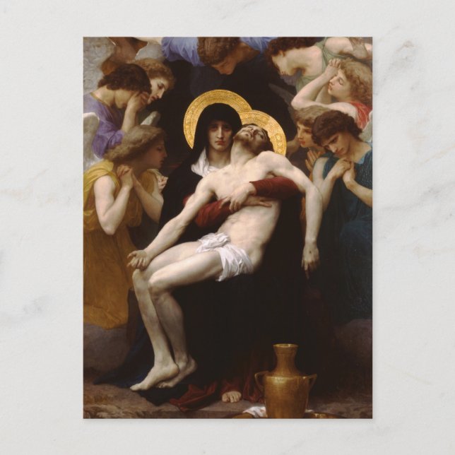 Postal pieta Jesucristo y Virgen María (Anverso)