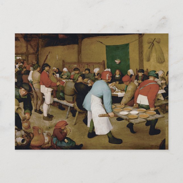 Postal Pieter Bruegel, el anciano - Boda campesino (Anverso)