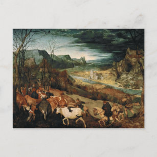 Postal Pieter Bruegel el anciano - El regreso de la manad