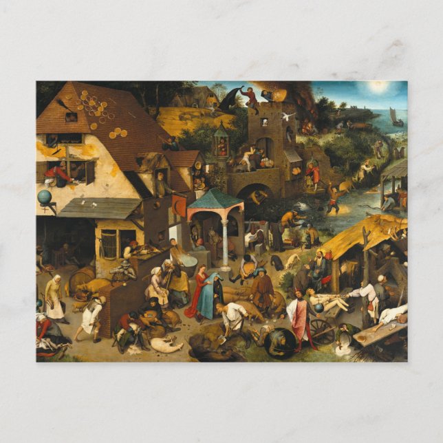 Postal Pieter Bruegel, el anciano - Los proverbios holand (Anverso)