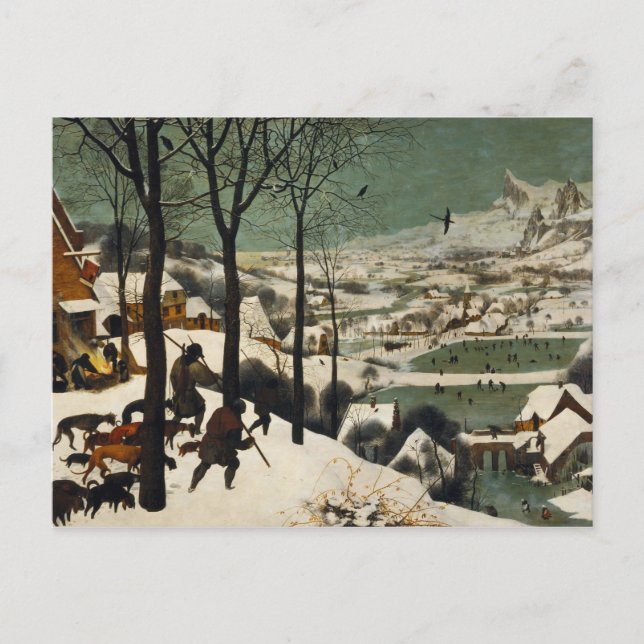 Postal Pieter Bruegel El Mayor - Cazadores En La Nieve (Anverso)