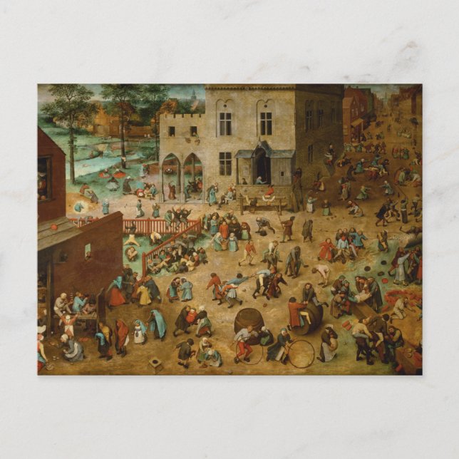 Postal Pieter Bruegel el mayor - Juegos infantiles (Anverso)