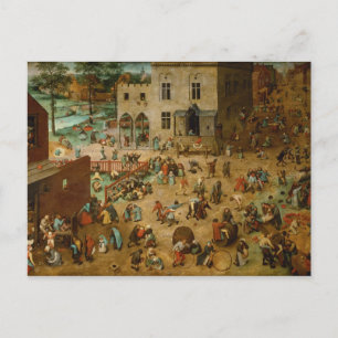 Postal Pieter Bruegel el Viejo - Juegos de niños