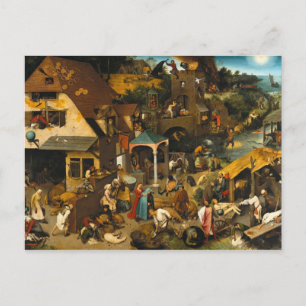 Postal Pieter Bruegel el Viejo - Los proverbios holandese