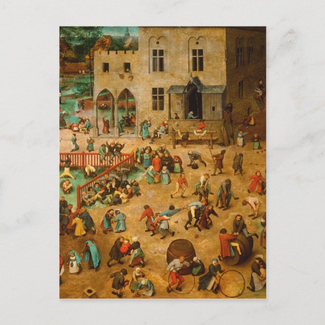 Postal Pieter Bruegel The Elder - Juegos infantiles (1560 (Anverso)
