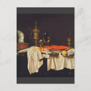 Postal Pieter Claesz - Todavía la vida con una langosta