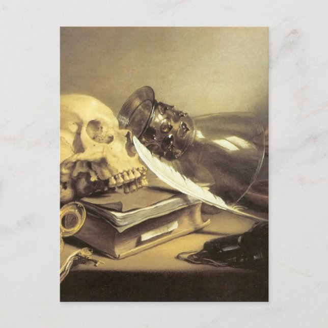 Postal Pieter Claesz Vanitas Aún Vive (Anverso)
