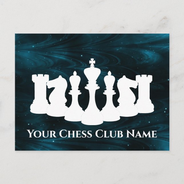 Postal Pieza de ajedrez de nebulosa azul personalizada Ki (Anverso)