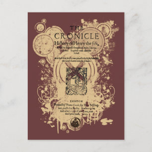 Postal Pieza frontal de Shakespeare Henry V Quarto