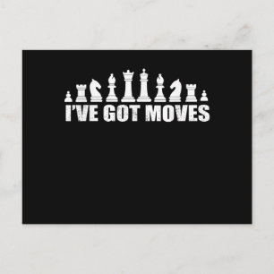 Postal Piezas de ajedrez Tengo movimientos Fans Amantes C