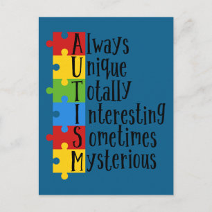 Postal Piezas de Autismo