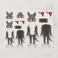 piezas de papel de la muñeca del perrito