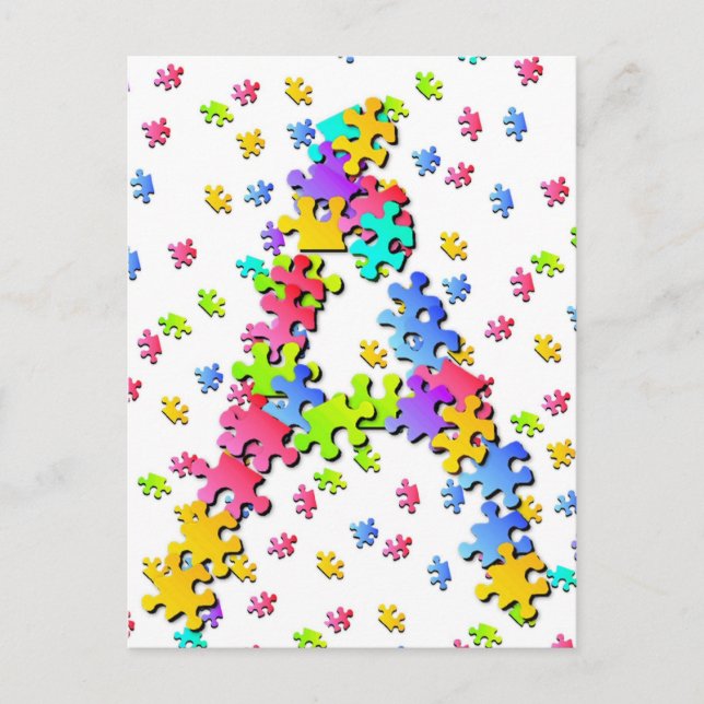 Postal Piezas de rompecabezas - A (Anverso)