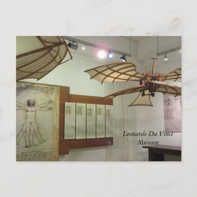 Postal Piezas del Museo de Leonardo Da Vinci (Anverso)