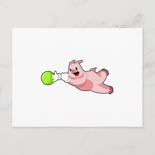 Postal Pig Bowling Bola de bolos (Anverso)