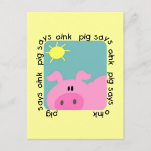 Postal Pig dice camisetas y regalos de Oink