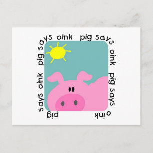 Postal Pig dice camisetas y regalos de Oink