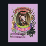 Postal Piggienini Funny Pig Animal Composer Paganini<br><div class="desc">Funny tarjeta postal Niccolo Piggienini Great Animal Composer Series con un lindo lechón con el mundialmente famoso compositor de música clásica Paganini look, hoja de notas de música clásica, diseño de instrumentos de piano antiguo y violín, notas musicales y otros elementos de música clásica vintage. Una graciosa tarjeta de juego...</div>