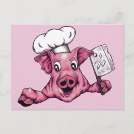 Postal Piggy El Cerdo Maniático Homicida Chef Arte Origin