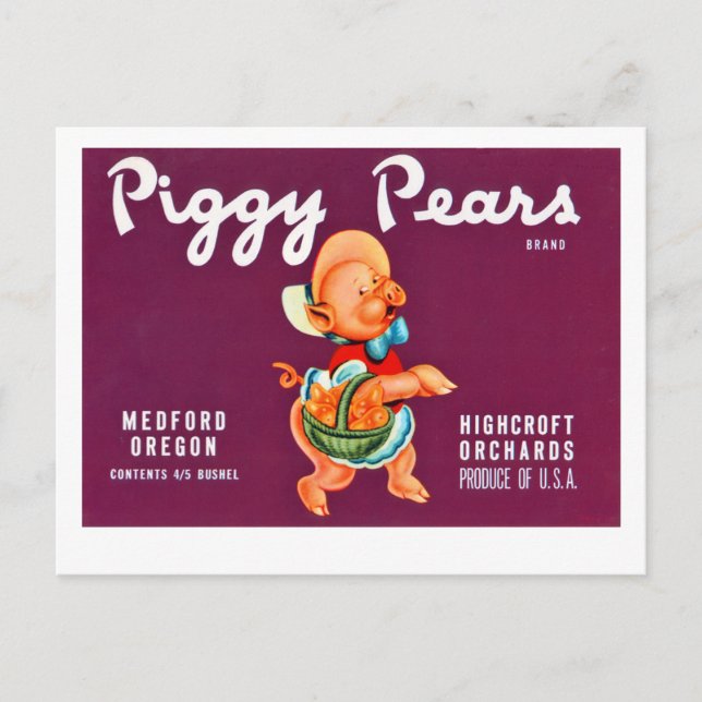 Postal Piggy Pears (Anverso)