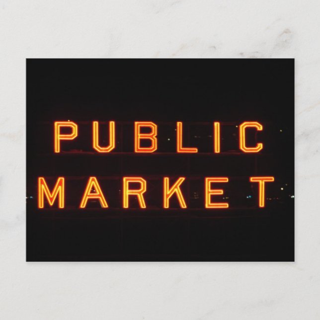 Postal Pike Place Market de noche (Anverso)