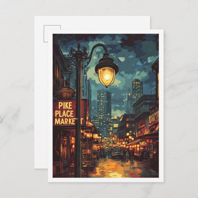Postal Pike Place Market Seattle Washington USA Travel (Anverso / Reverso)
