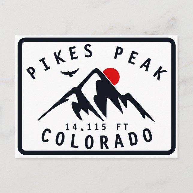 Postal Pikes Peak Colorado Mountain Camping Senderismo (Anverso)