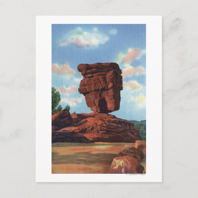 Postal Pikes Peak, Colorado - Roca equilibrada (Anverso)