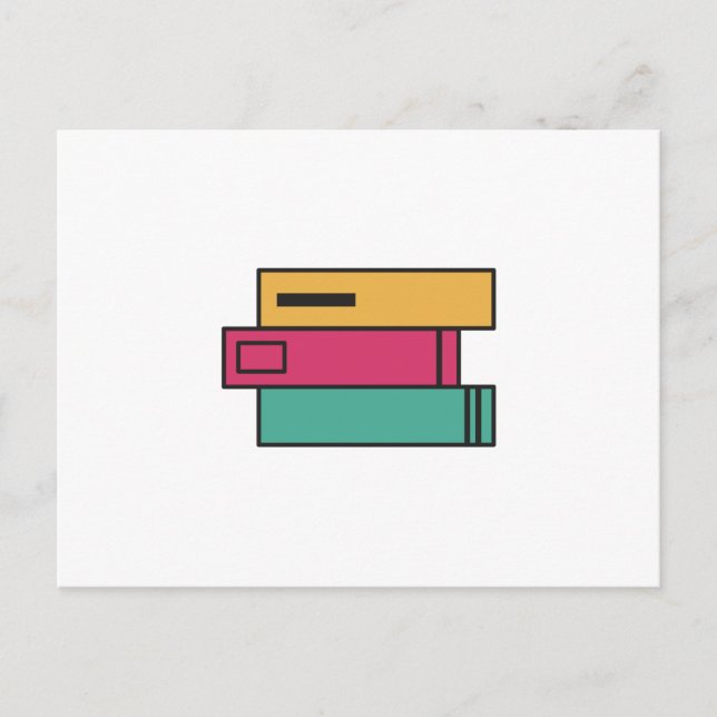 Postal pila de libros (Anverso)