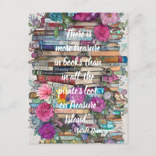 Postal Pila de libros