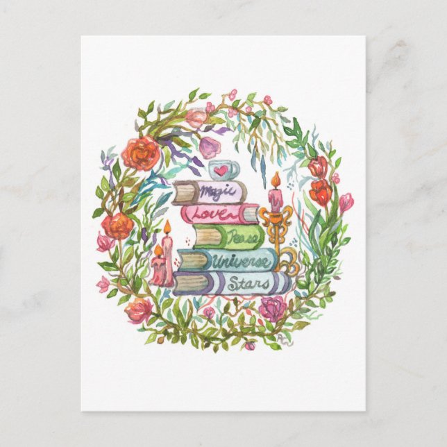 Postal Pila de libros (Anverso)