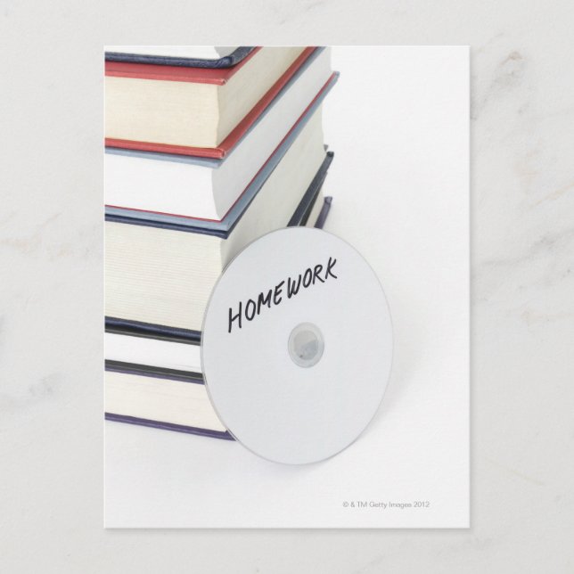 Postal Pila de libros con CD (Anverso)