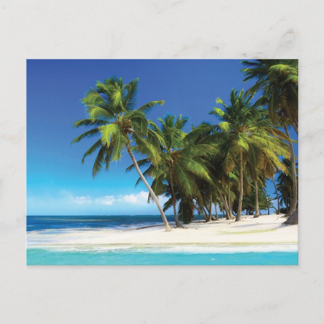 Postal Pilar de tiro de playa exótica (Anverso)