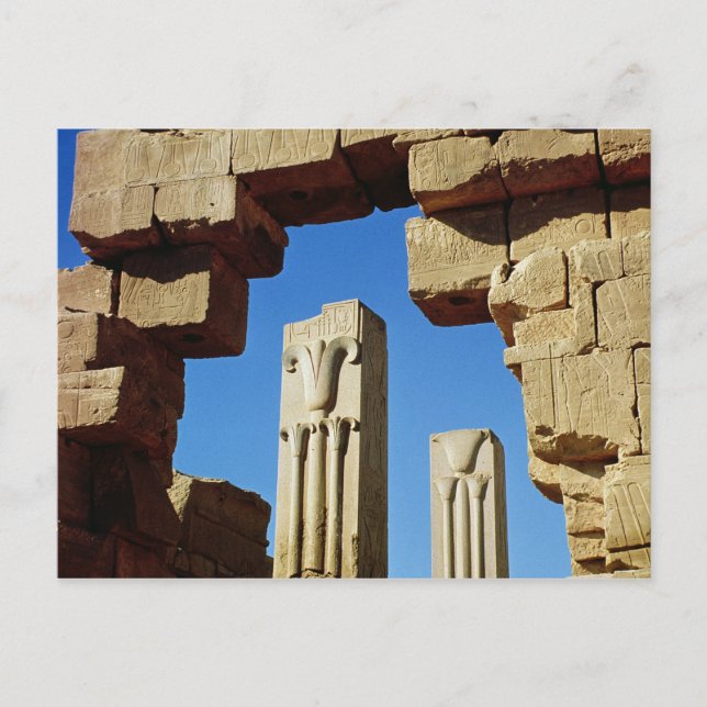 Postal Pilares decorados con loto estilizado (Anverso)