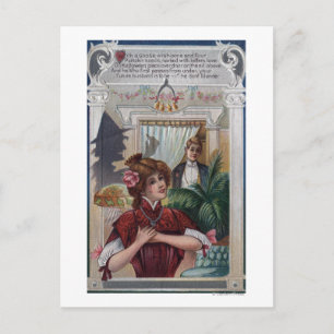 Postal Pilares femeninos y masculinos en los lados