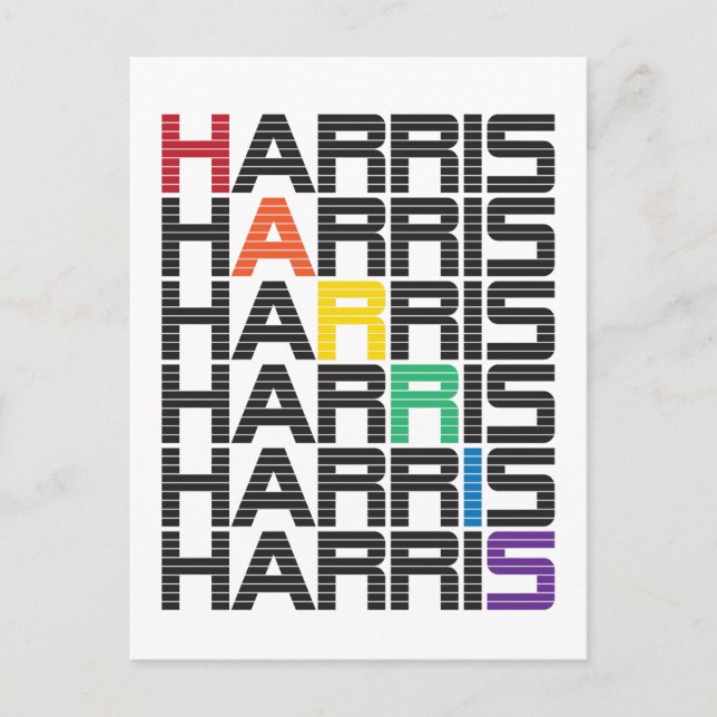 Postal pilas de texto arris arco iris (Anverso)