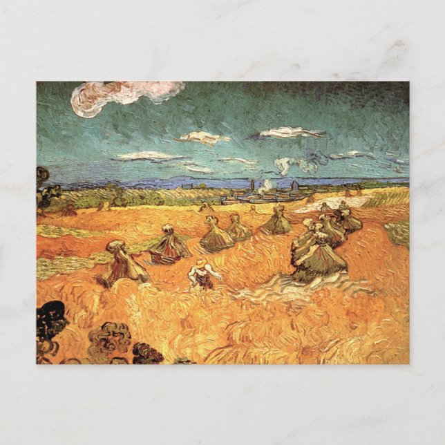 Postal Pilas de trigo con pañal por Vincent van Gogh (Anverso)