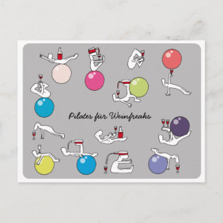 Postal Pilates para los amantes del vino postal, gris ALE