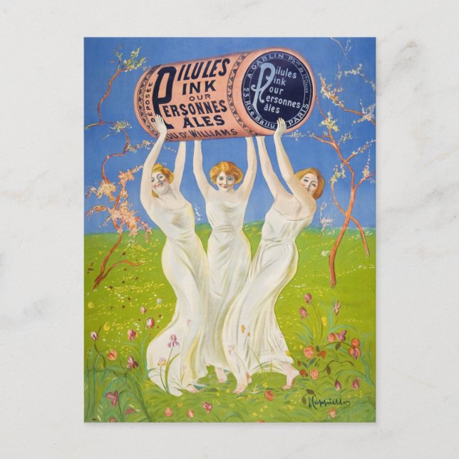Postal Píldoras rosadas para personas pálidas (1910) Esti (Anverso)