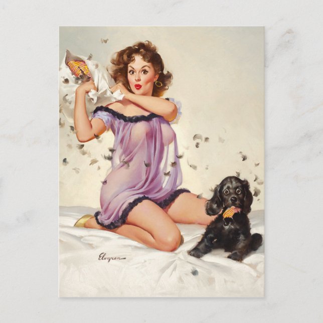 Postal Pillow Fight Pin Up (Anverso)