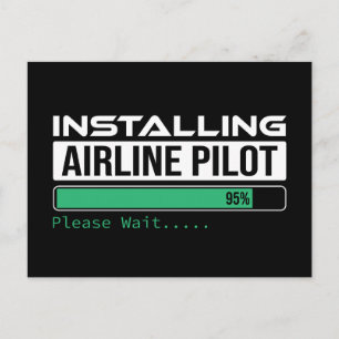 Postal Piloto de Aerolínea Cargando Estudiante de Piloto