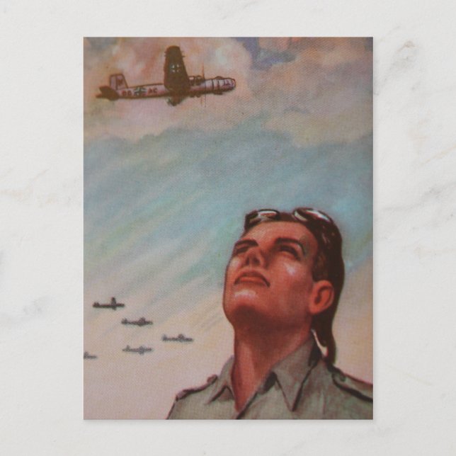 Postal piloto de cosecha de vintage (Anverso)