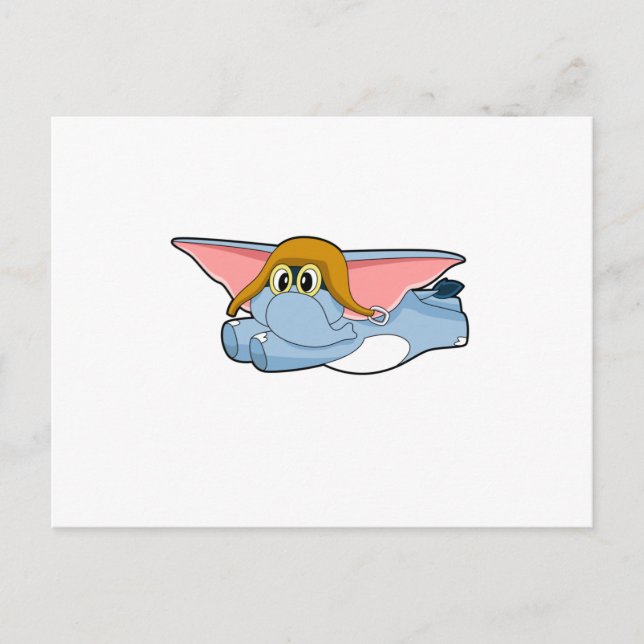 Postal Piloto de elefante sombrero (Anverso)