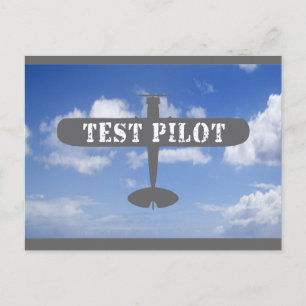 Postal Piloto De Ensayos Y Aviones
