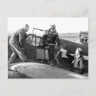 Postal Piloto de la Segunda Guerra Mundial + equipo de un